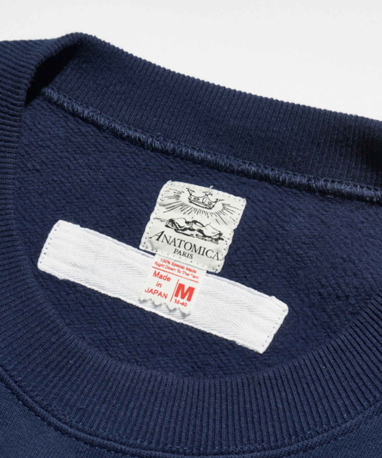 ANATOMICA SWEAT RAGLAN CREW NECK  /  NAVY