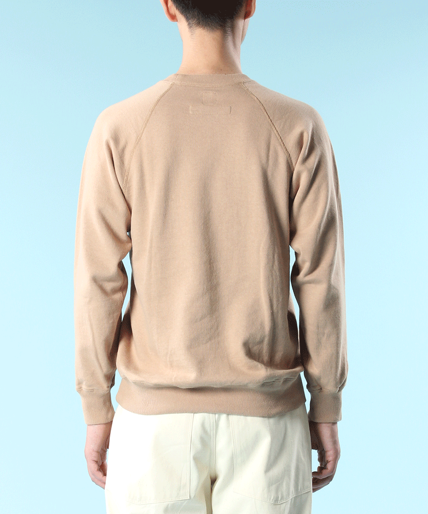 ANATOMICA SWEAT RAGLAN CREW NECK  /  SAND