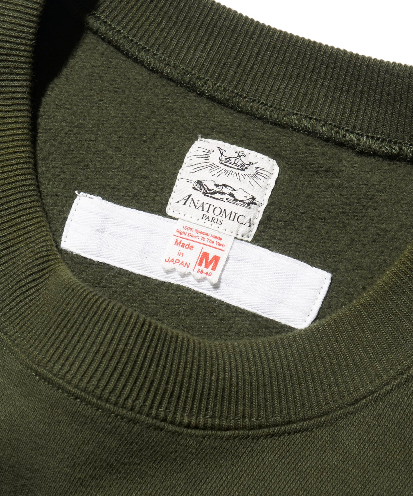 ANATOMICA SWEAT RAGLAN CREW NECK  / PINE GREEN