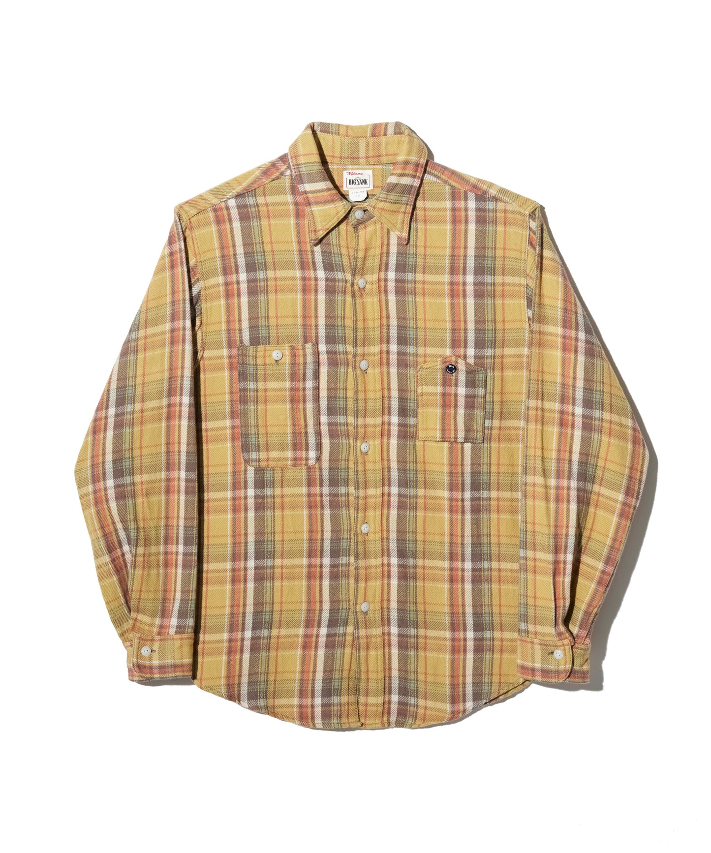 [Bigyank] 1942 chemises en flanelle à carreaux / jaune